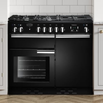 Rangemaster Professional Plus 100cm Dual Fuel Range Cooker, Black
