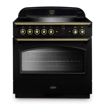 Rangemaster Classic FX 90cm Induction Range Cooker, Black/Brass Rangemaster Classic FX 90cm Induction Range Cooker, Black/Brass