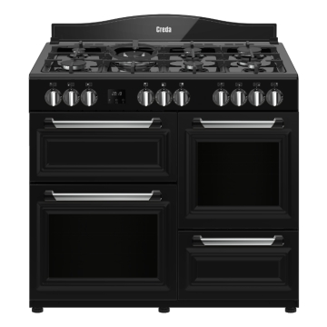 Creda Traditional Dual Fuel Range Cooker, Black Creda Traditional Dual Fuel Range Cooker, Black
