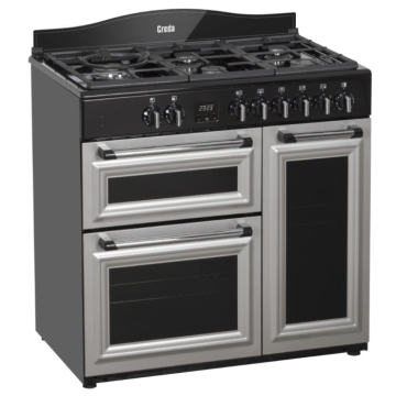 Creda Traditional 90cm Dual Fuel Range Cooker, Silver Creda Traditional 90cm Dual Fuel Range Cooker, Silver