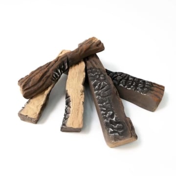 Charcoal Effect Ceramic Log Set Box of 5