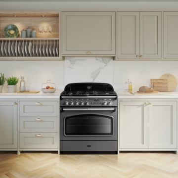 Rangemaster Classic FX 90cm Dual Fuel Range Cooker, Slate/Chrome