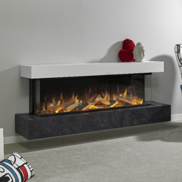 Aura Fires Clifton 1000 WM Electric Fire Suite, Tungsten and white 