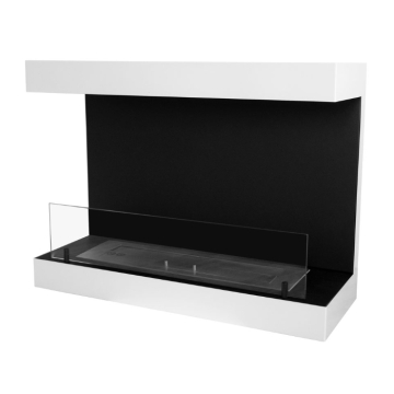 Dakota Scandiflames Wall-mounted Bioethanol Fireplace, White