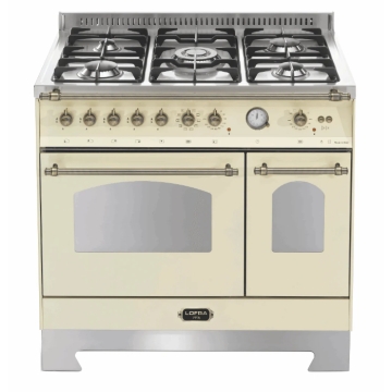 Lofra Dolcevita 90cm Dual Fuel Double-Oven Cooker, Bronze Trim