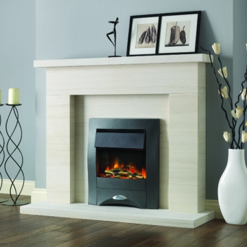 PureGlow Drayton Limestone Fireplace with Zara Electric Fire PureGlow Drayton Limestone Fireplace with Zara Electric Fire