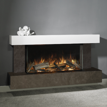 Aura Fires Elmdon 850 WM Electric Fire Suite, Sienna/White Close Up