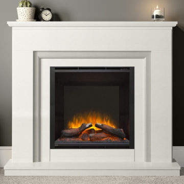 Elgin & Hall Embleton 52" Electric Fireplace Suite, White with Grey Slip Elgin & Hall Embleton 52" Electric Fireplace Suite, White with Grey Slip