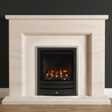 Adore HE Full Depth Convector Glass Fronted Gas Fire, Chrome and Black