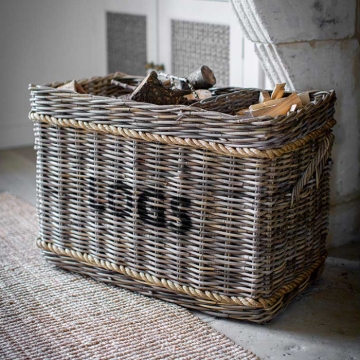Garden Trading Log Basket with Rope