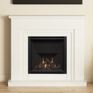 FLARE Hamton 52" Gas Marble Fireplace Suite, White