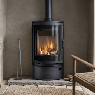 Arada Hoxton 7 Eco Wood Burning Stove, Low Logstore, Black