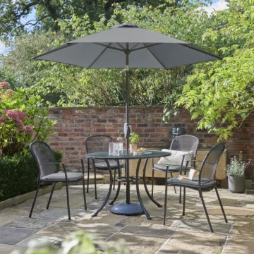 Kettler Caredo Mesh 4 Seat Dining Set, Slate