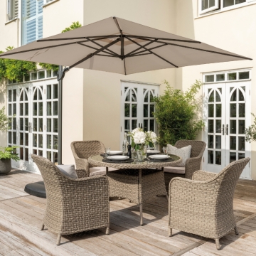 Kettler Charlbury Round Dining Table (with parasol hole)