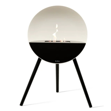 Le Feu Eye Bioethanol Fireplace, White/Black Glass Le Feu Eye Bioethanol Fireplace, White/Black Glass