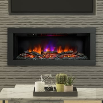 FLARE Avella Grande 45" Wall Mounted Inset Electric Fire, Matt Black
