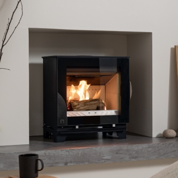 Arada M Series 5 Widescreen Wood Burning Stove, Glass Door