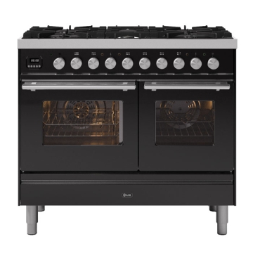 ILVE Roma 100cm 6 Burner Dual Fuel Range Cooker, Matt Graphite