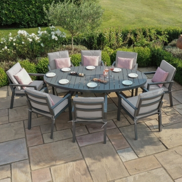 Maze New York 8 Seat Oval Dining Set