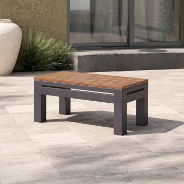Maze Oslo Rectangular Teak Top Side Table