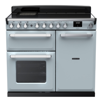 Rangemaster Estel Deluxe 100cm Induction Range Cooker, Misty Blue/Chrome
