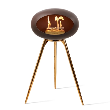 Le Feu Ground Wood Bioethanol Fireplace, Mocca/Rose Gold