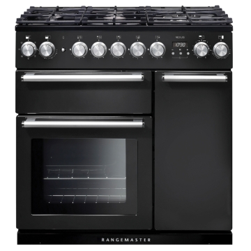 Rangemaster Nexus 90cm Dual Fuel Range Cooker, Charcoal Black