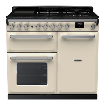 Rangemaster Estel Deluxe 100cm Dual Fuel Range Cooker, Chrome Trim
