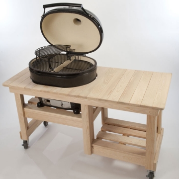 Primo Oval XL 400 with Countertop Cypress Grill Table