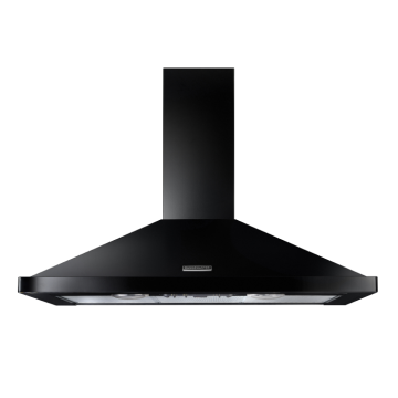 Rangemaster 100cm Chimney Hood, Black and Chrome