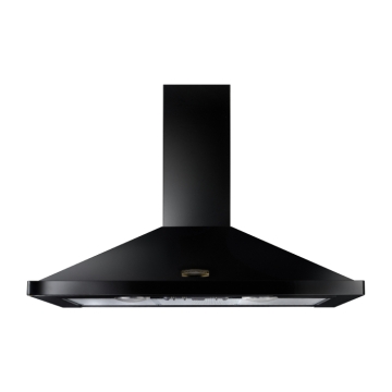 Rangemaster 90cm Chimney Hood, Black/Brass
