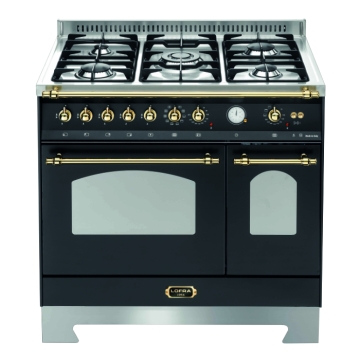 Lofra Dolcevita 90cm Dual Fuel Double-Oven Cooker, Brass Trim