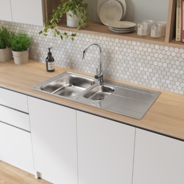 Leisure Aria ARA9502 1.5 Bowl Stainless Steel Sink Leisure Aria ARA9502 1.5 Bowl Stainless Steel Sink
