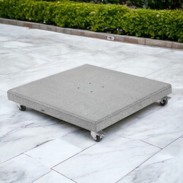 Salerno Hammered Grey Granite 90KG Wheeled Parasol Base Salerno Hammered Grey Granite 90KG Wheeled Parasol Base