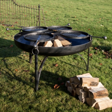 Plain Jane 120cm Fire Pit with Four Swing Arm BBQ Racks Plain Jane 120cm Fire Pit with Four Swing Arm BBQ Racks