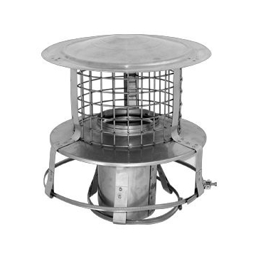 Steel Pot Hanging Cowl with Rain Cap and Mesh