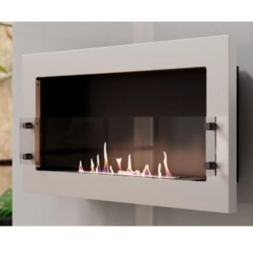 Texas Scandiflames Wall-mounted Bioethanol Fireplace, White