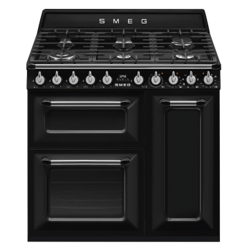 Smeg Victoria TR93BL 90cm Dual Fuel Range Cooker, Black Smeg Victoria TR93BL 90cm Dual Fuel Range Cooker, Black