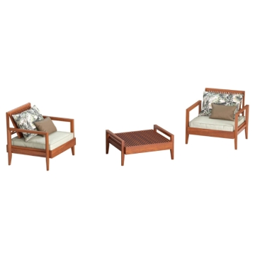 Tramontina Mood 3pc Lounge Set, Light Green/Palm Leaf