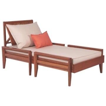Tramontina Mood Sunbed, Beige/Coral Orange