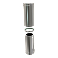 Straight Length 200mm Twin Wall Insulated Flue Pipe - 5" (125mm) - Black - £35.00 - View #6