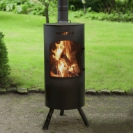 Bonfeu BonTino Outdoor Fireplace, Black | Stoves Are Us