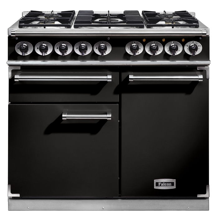Falcon 1000 Deluxe Black Dual Fuel Range Cooker