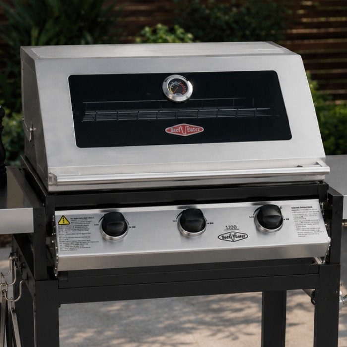 Beefeater 1200 Series 3 Burner Built-In BBQ, Stainless Steel