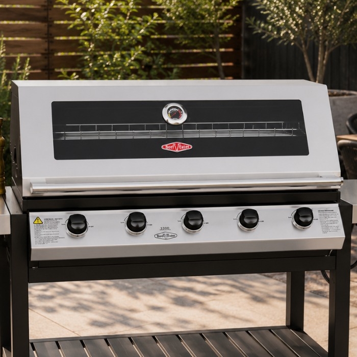 Beefeater 1200 Series 5 Burner Built-In BBQ, Stainless Steel