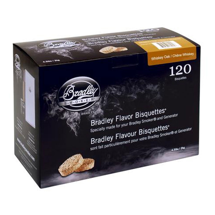 Bradley Smoker Whiskey Oak Flavoured Bisquettes, 120 Pack