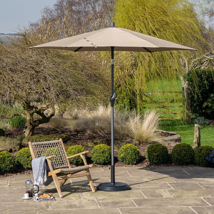 Pacific Lifestyle Riva 2.5m Round Parasol, Taupe Pacific Lifestyle Riva 2.5m Round Parasol, Taupe