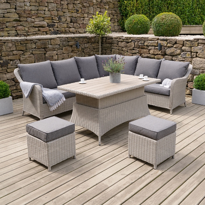 Pacific Lifestyle Antigua Corner Set with Polywood Table Pacific Lifestyle Antigua Corner Set with Polywood Table
