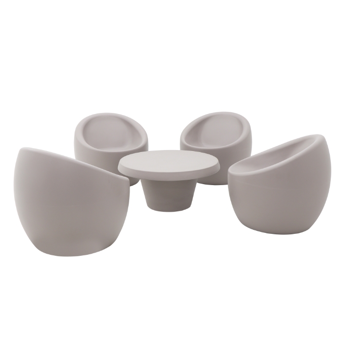 Tramontina Oca 5 Piece Lounge Set, Concrete Tramontina Oca 5 Piece Lounge Set, Concrete