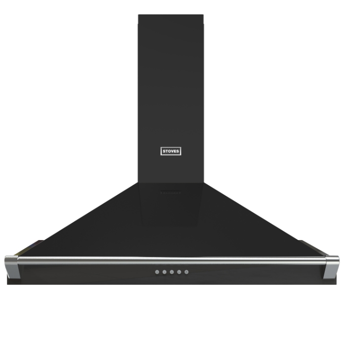 Stoves Richmond 90PYR Chimney Hood with rail, Black Stoves Richmond 90PYR Chimney Hood with rail, Black